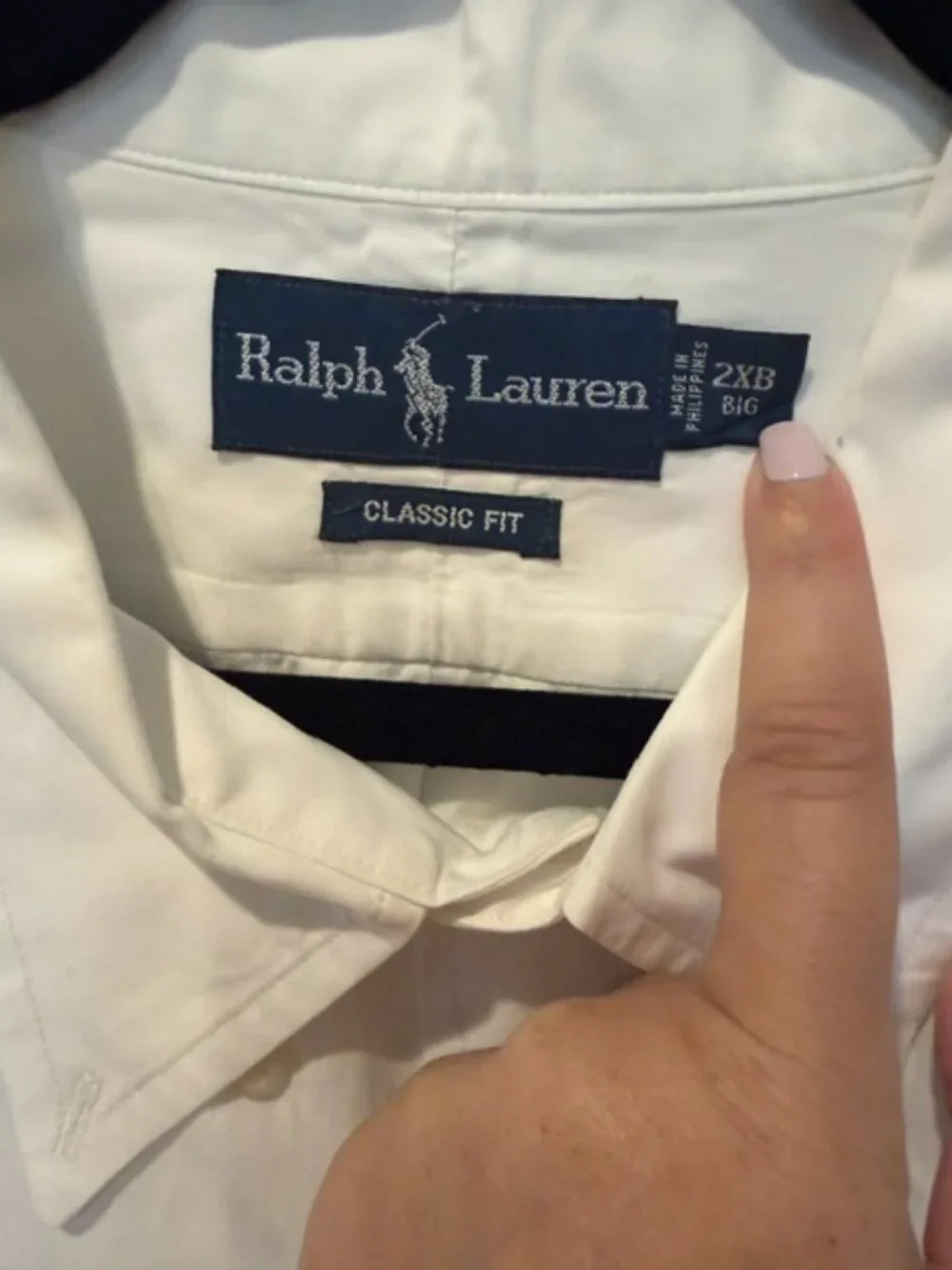 Polo Ralph Lauren Men's 2XB Big Classic Fit White Button Down Shirt Short Sleeve